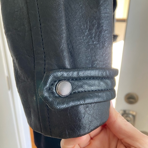 Andrew Marc Black Size 6 Wool & Leather Coat - Picture 14 of 15